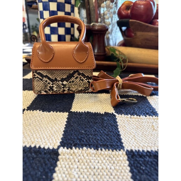 Jacquemus Handbags - Jacquemus Le Chiquito Mini Snake-Skinned Pattern Front Panel Shoulder Bag